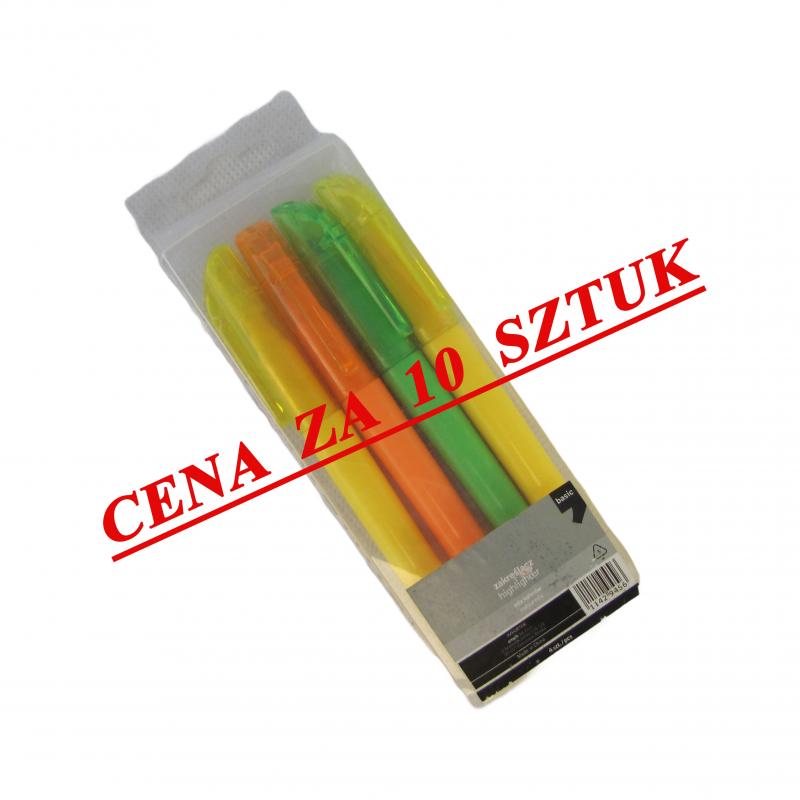 Zakreślacze, markery kpl. 4 szt. (10sztuk)